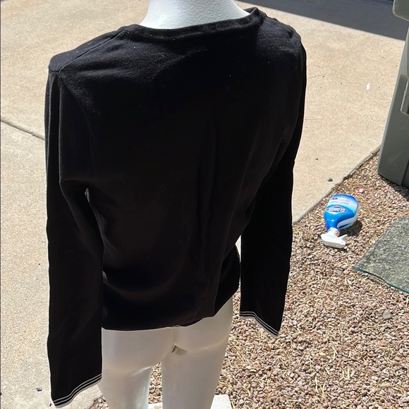 Tommy Hilfiger Black V-Neck Sweater with Logo Accent - Picture 3 of 5